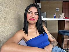 Skinny 18yo latina teen casting pov blowjob riding cumshot
