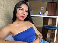 Skinny 18yo latina teen casting pov blowjob riding cumshot