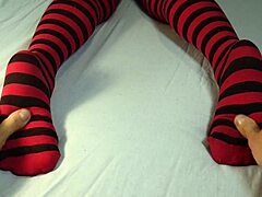 Milf soles get massaged, tickled after socks stripped off!