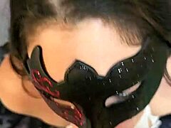 Latina brunette Zoey B kneels for big dick deepthroat swallow