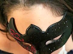 Latina brunette Zoey B kneels for big dick deepthroat swallow