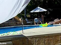 Lexi Bloom Petite Tied Bondage Fucked Poolside Facial Cumshot