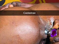 whoa her tight asshole swallows that massive anal plug 🍑🔥😲