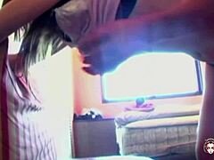 blindfolded horny asian brunette vibes to orgasm then doggy banged