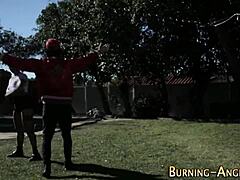 pretty emo goth punk slut with piercings railed hard outdoors