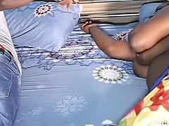 stepdad ravages my fat ebony ass doggystyle on our bed