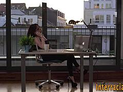 Flexible maid with big tits deepthroats interracial monster cock 🍆 then anal toyed 💦