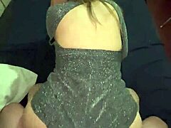 Beautiful Big Ass Fills Cute Sparkly Party Dress Bent Over