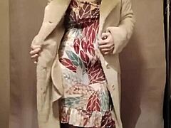 French slave milf strips teases with buttplug humiliation