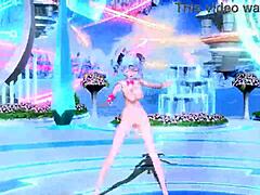 Hatsune miku dives rabbit hole in nude mod project diva costume