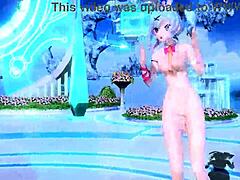 Hatsune miku dives rabbit hole in nude mod project diva costume