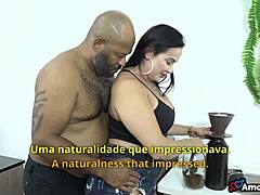 Brazilian Milf Sucks and Fucks Big Cock in Crossdress Anal