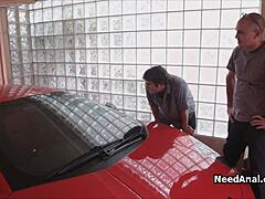 cheating busty girlfriend begs friends hard anal rimjob