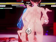 Futanari Lesbians Lick Boobs Pussy in Intense Muff Diving Battle