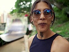 Huge Ass Milf Flashes in Public Park for BBC Casting!