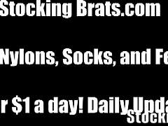 becky and chelsea crave each other's stocking feet worship