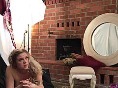 Naughty babysitter Erin Electra caught webcamming takes facial from monster cock