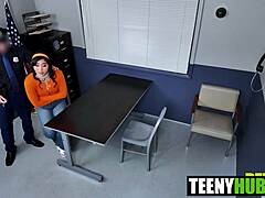 Perv officer Emerald sucks Peter Fitzwell petite tits pov