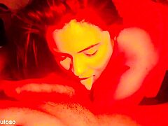Brazilian BBW Milf Deepthroats Big Cock in Fishnets