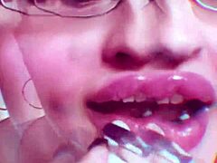 damn this nude chick's lipstick lips got me so hot and bothered already