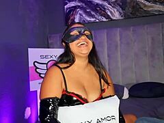 gorgeous big tits latina milf takes monster cock first time solo?