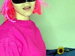 Watch My Big Natural Tits Bounce Kitty Mask Gloves Lingerie Maid Touches Herself Softcore