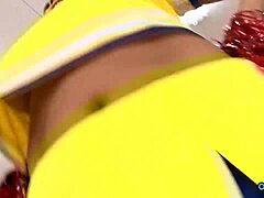 cheerleader cosplay leads to asian big tits group doggystyle in shop