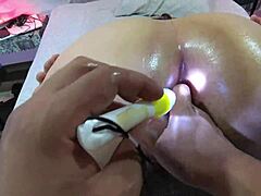 deep anal fisting stretches her fat asshole wider