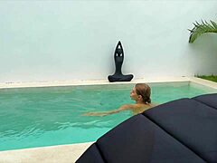 poolboy fucks skinny blonde teen girlfriend outdoors rough