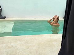 poolboy fucks skinny blonde teen girlfriend outdoors rough