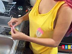 Does this 18yo Mexican's big cinnamon ass tempt her landlord?