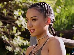 petite asian alexandra strips lingerie softcore