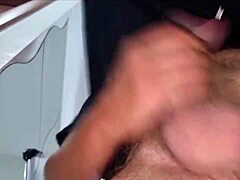 Adora rubs cock on bed solo fingering ass and jerking to hot cumshot