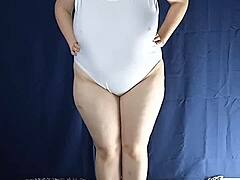 my big tits spill out in one-piece bikini try-on