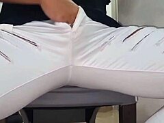 Adora rubs cock on bed solo fingering ass and jerking to hot cumshot