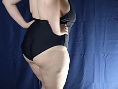 my big tits spill out in one-piece bikini try-on