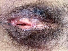 Stepmom flashes her huge hairy pussy begging for cock