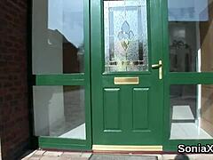 unfaithful milf lady sonia shows off her huge lingerie jugs