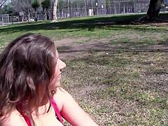 curvy redhead saggy tits girl tricked fucked hard by old coach