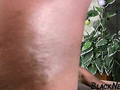black bbw amateur with huge ass takes rough bbc deepthroat pounding till she squirts wet