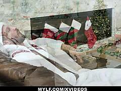 damn that busty milf natasha nice rides rough cowgirl in christmas lingerie roleplay tits bouncing hardcore!