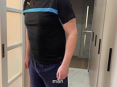 wife's silly friend begs for creampie while wife's cooking in kitchen