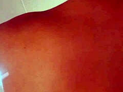cute petite wife bent over in shower for anal dildo pounding
