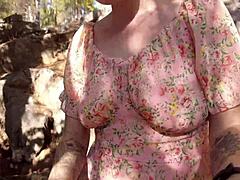 Just Met Cute Redhead for Wild Outdoor Cowgirl in Forest