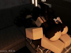 Cute Catgirl Bent Over for Rough Creampie Doggystyle Game!