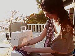 big fake tits milf brunette's outdoor playboy date tease