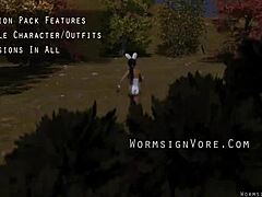 Werewolf devours waitress's feet and swallows monster cock barefoot