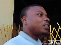 Curly Latina Coed Deepthroats Black Monster Cock Outdoors Public