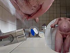 hot german piss fetish in the steamy shower