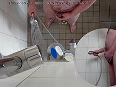 hot german piss fetish in the steamy shower